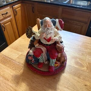 Jolly Santa Claus Figurine with Red and White Details